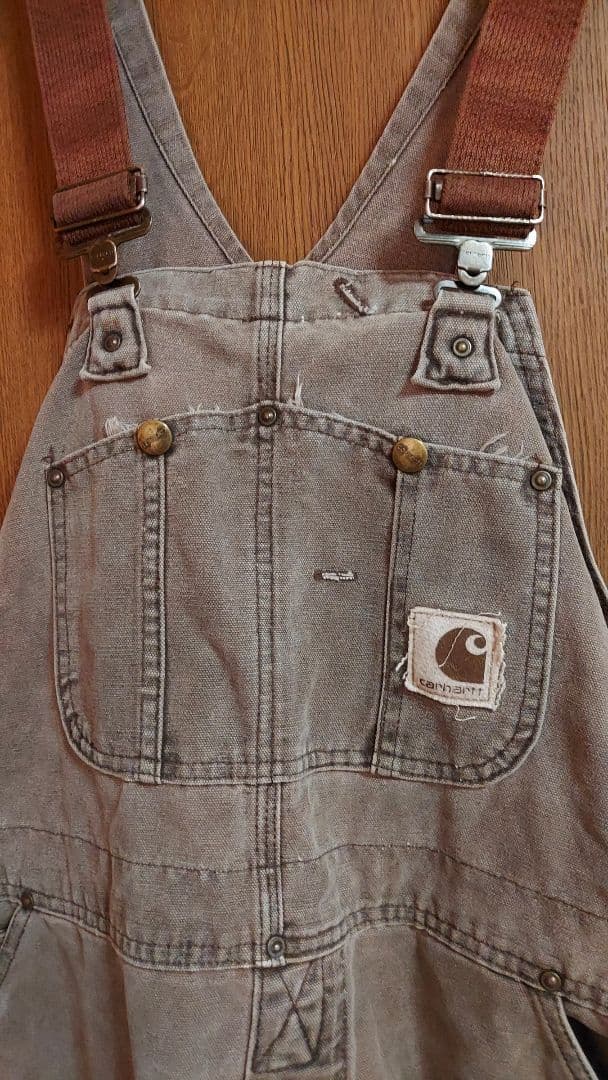 夏休みセール♪ 小さめ Carhartt ヴィンテージ ツナギ ブラウン 茶色