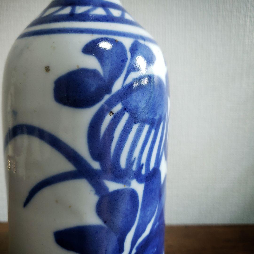 ☆徳利 染付 トンボ 花器 花瓶 一輪挿し 草花 江戸幕末 出石焼 - メルカリ