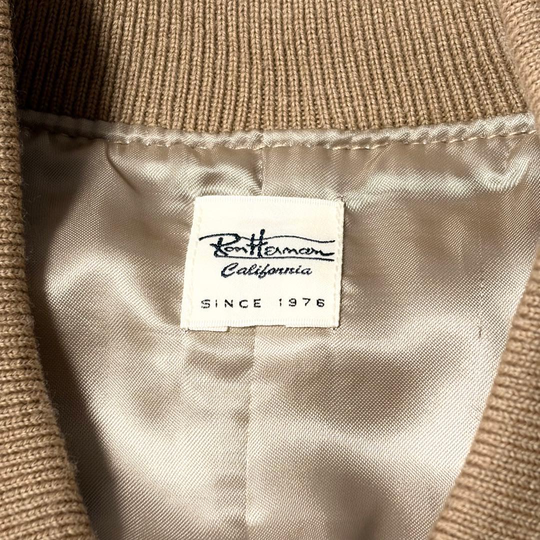 極美品】ロンハーマン ma-1 ラムレザージャケット XS ベージュ系