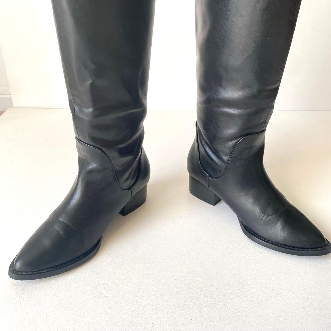 美品】ETRE TOKYO ニーハイブーツ 黒 37 エトレ トウキョウ - メルカリ
