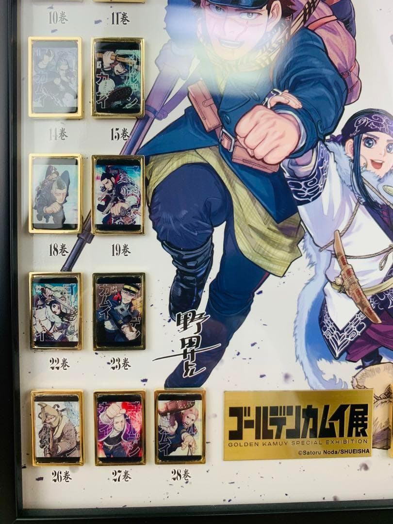 ゴールデンカムイ展 全巻 ピンズ セット ゴールデンカムイ 額装付き