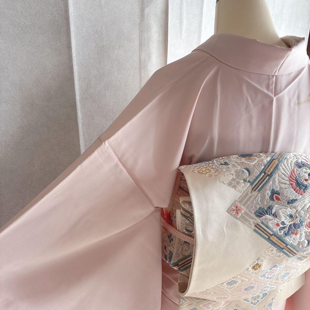 訪問着 フルセット 着物 正絹 手描き 難あり 練習用 梅枝 落款 J1