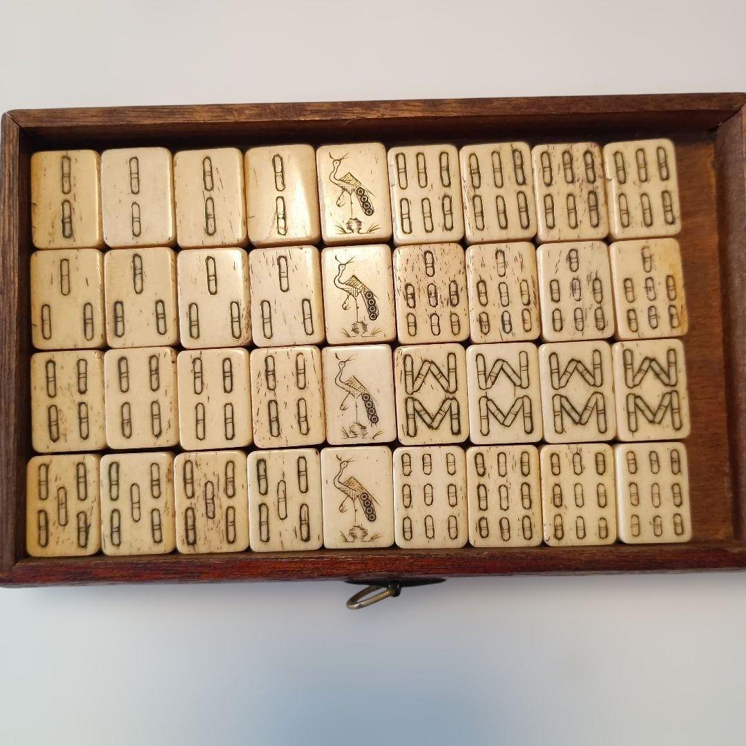 麻雀牌セット 木箱 アンティーク