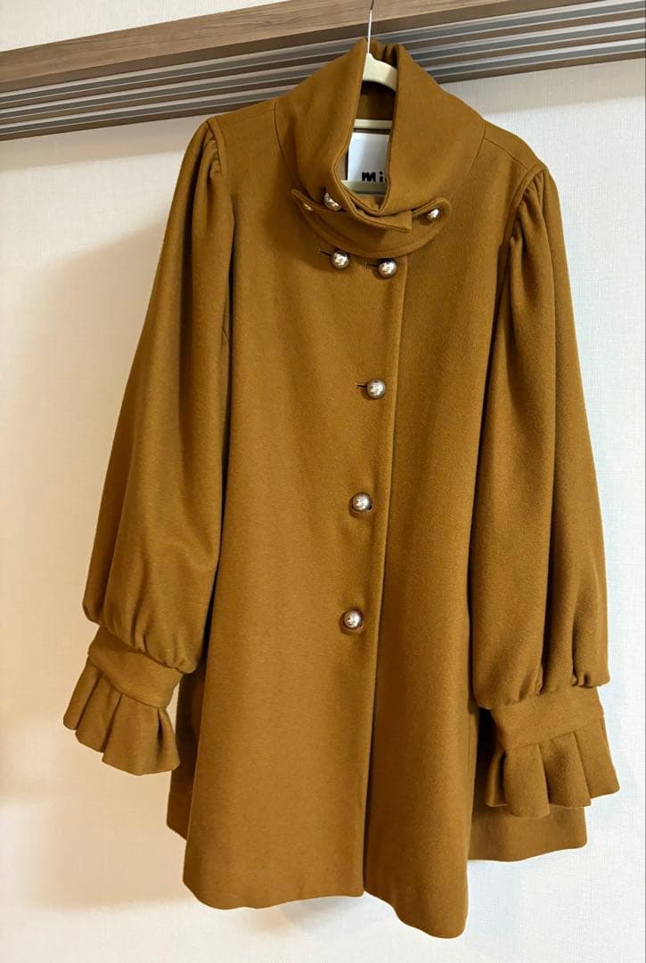 《mici 》スタンドカラーミドルコート　メタルボタン　日本製