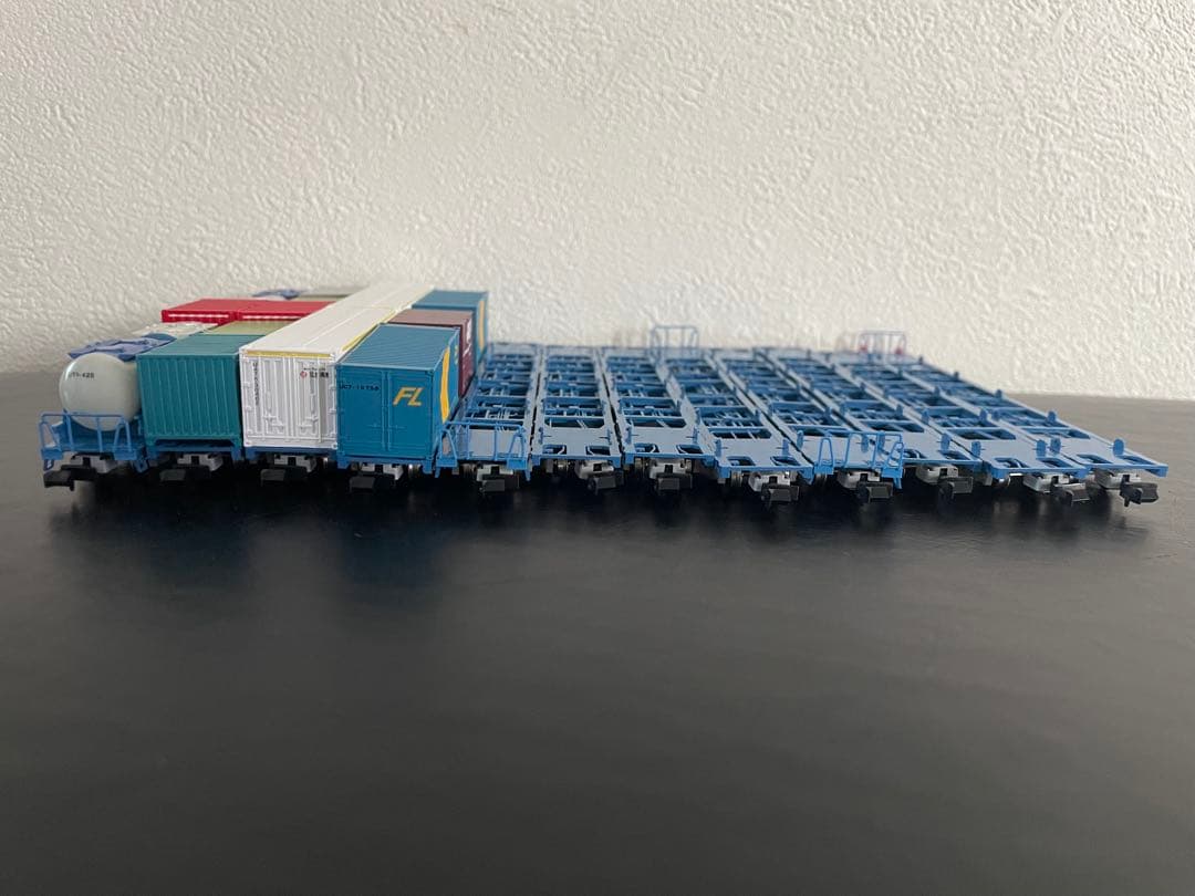 【手摺壊れ修復済】Nゲージ　コキ100、101、107 19両　コンテナまとめ