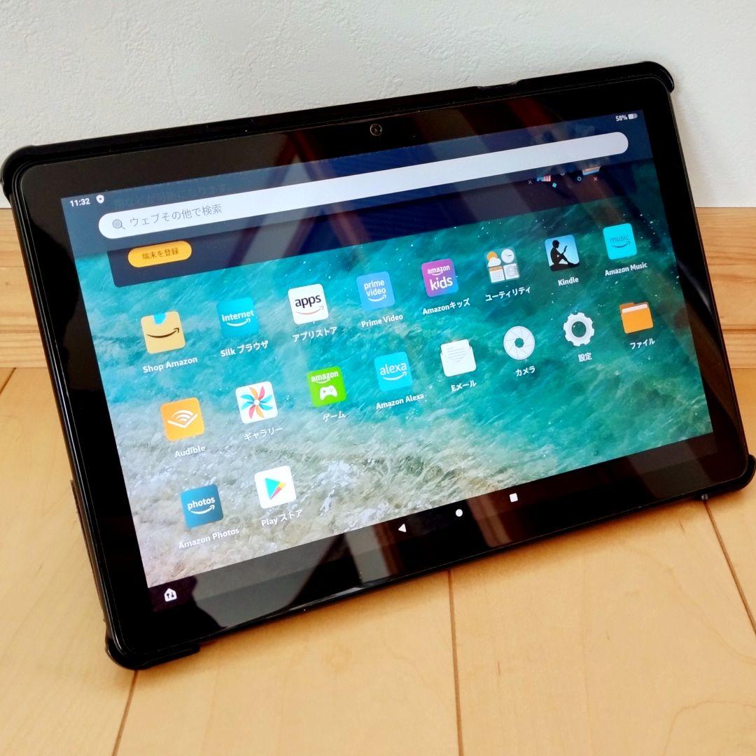 美品 Fire HD 10 ブラック 第11世代(2021) フィルム／カバー付 Fire HD 10 / Plus 第11世代 タブレット 2021 保護フィルム ブルー