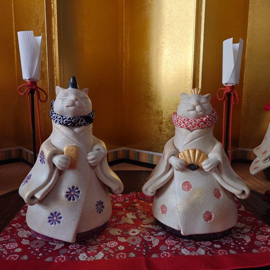 猫のお雛様 ねこ陶雛【大】立ち雛 ♡m(=✧ω✧=)m♡ 高さ約18cm - メルカリ
