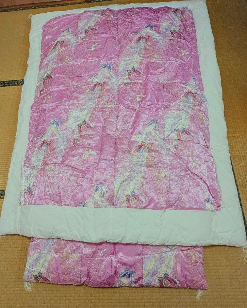 ◇年始 セール◇婚礼ぶとん① 掛け敷きセット 年代物 ピンク 蝶