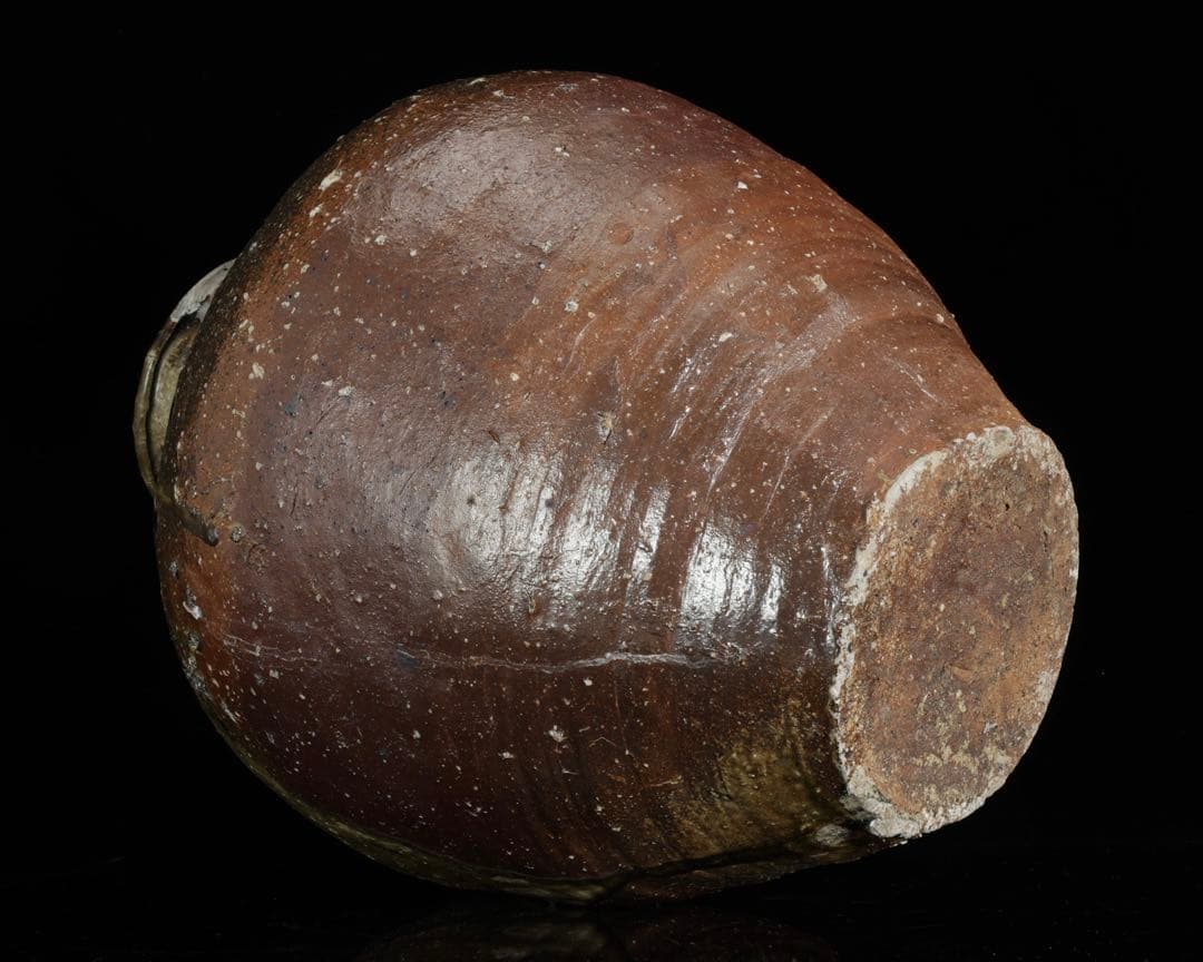 古陶 大壺 高さ37cm 6.2kg 自然釉 流釉 飾壺 民藝 古美術 骨董品