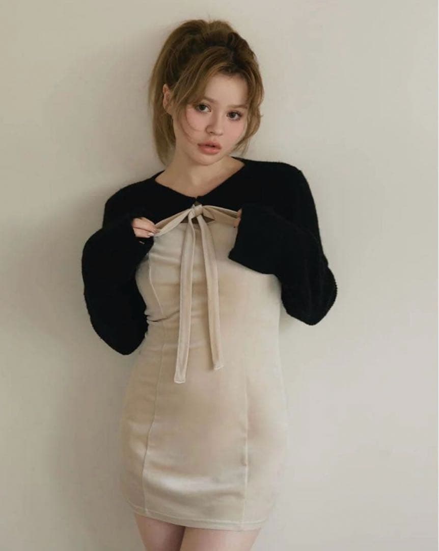 andmary Anita ribbon mini dress - メルカリ