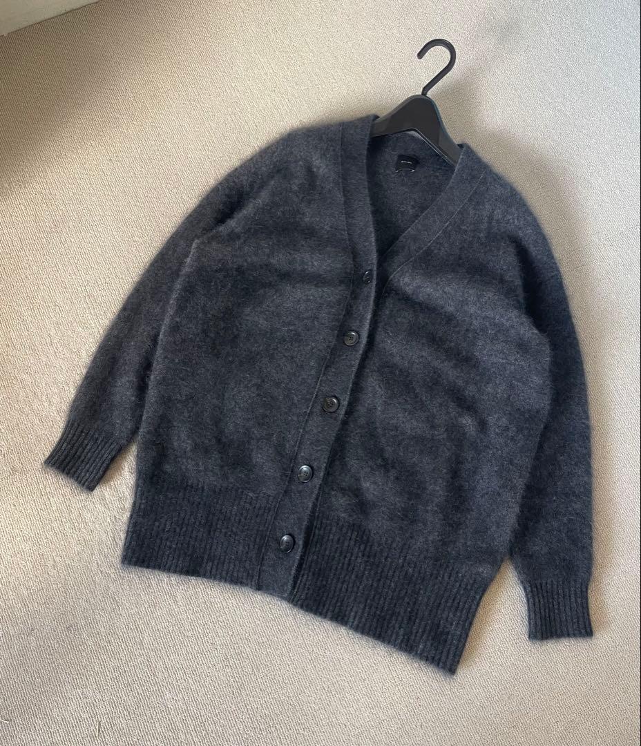 スピックアンドスパン　FURKNITワイドVカーディガン　ダークグレー　ニット Spick & Span（スピックアンドスパン）の「FURKNITワイドVカーディガン