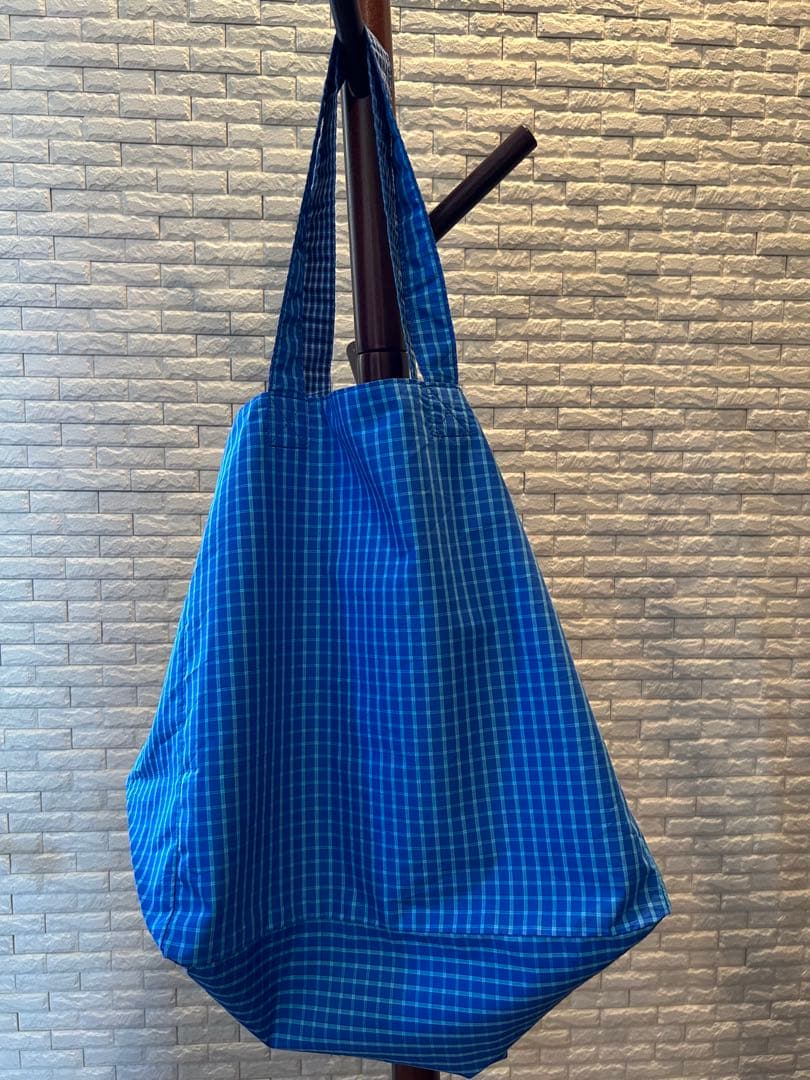 haag トートバッグ チェック柄 エコバッグ 青 - メルカリ