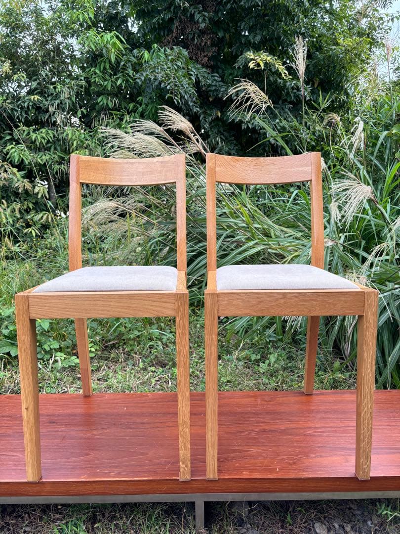 無印良品　オーク材　木製ダイニングチェア 2脚セット　廃盤品 無印良品（MUJI） オーク無垢材 ダイニングチェア 2脚セット 北欧