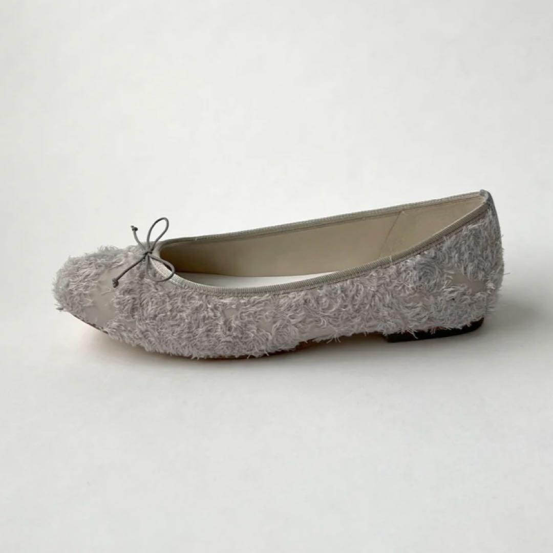 LOTTADESIGN 23.5cm ラウンドバレエ グレー ジャガード ロッタ