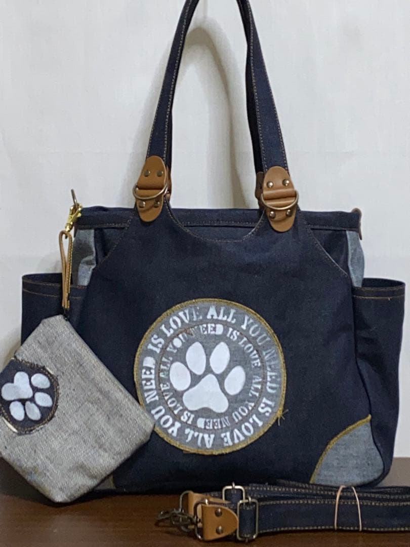 ☆ハンドメイド☆岡山デニム☆柴犬☆4wayあおりバッグ M109693310