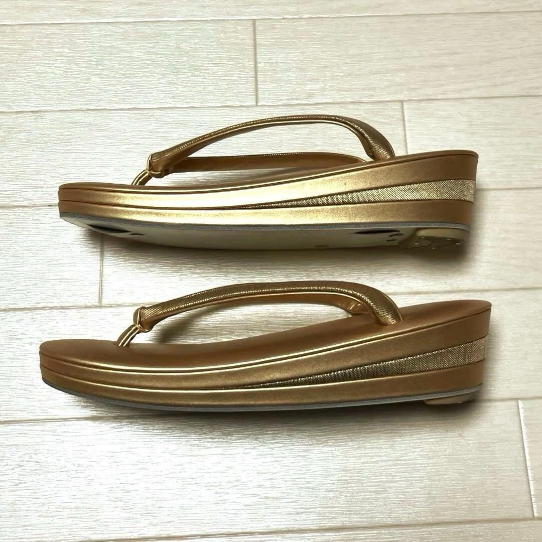 《美品》草履バッグセット　ゴールド　Lサイズ