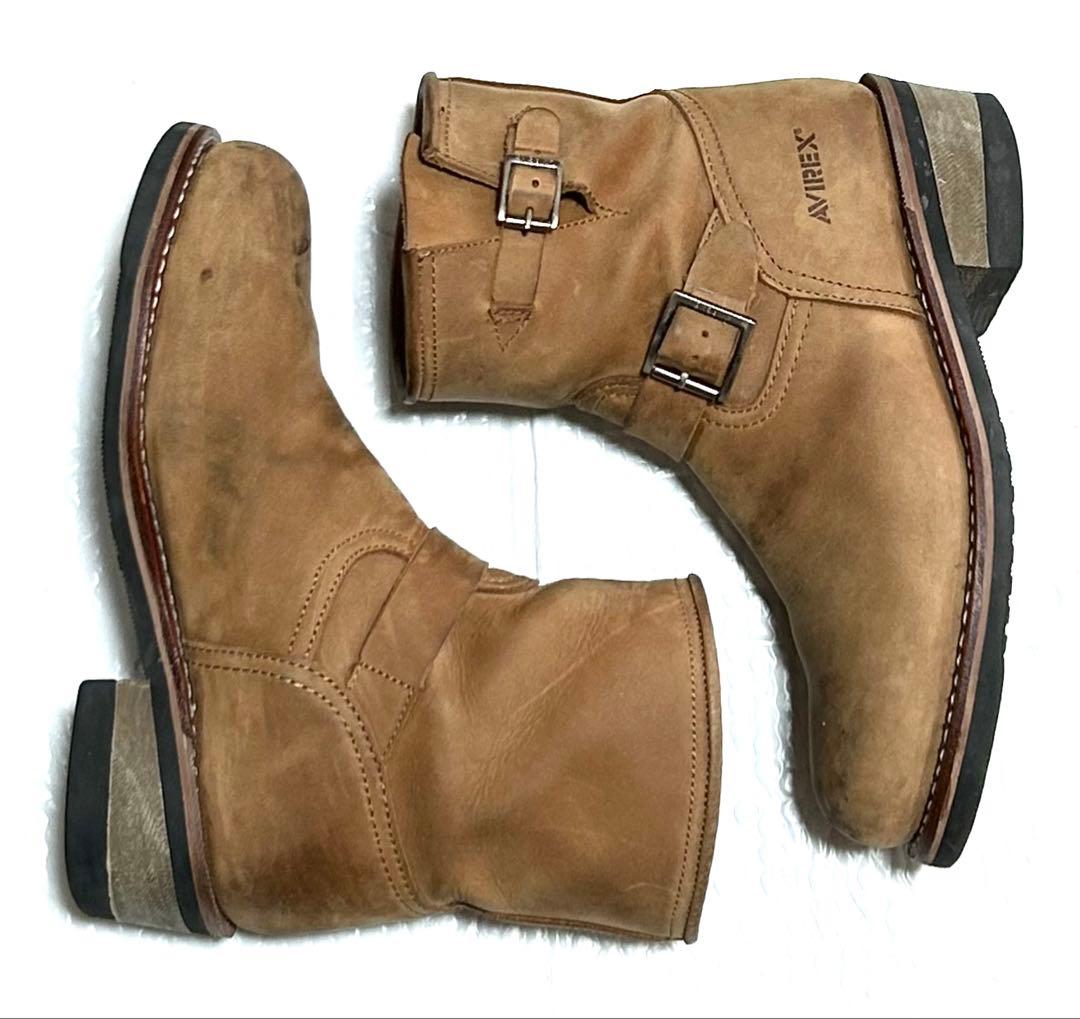 27cm】AVIREX ショートエンジニアブーツRED☆ハーレーgpzWING - メルカリ