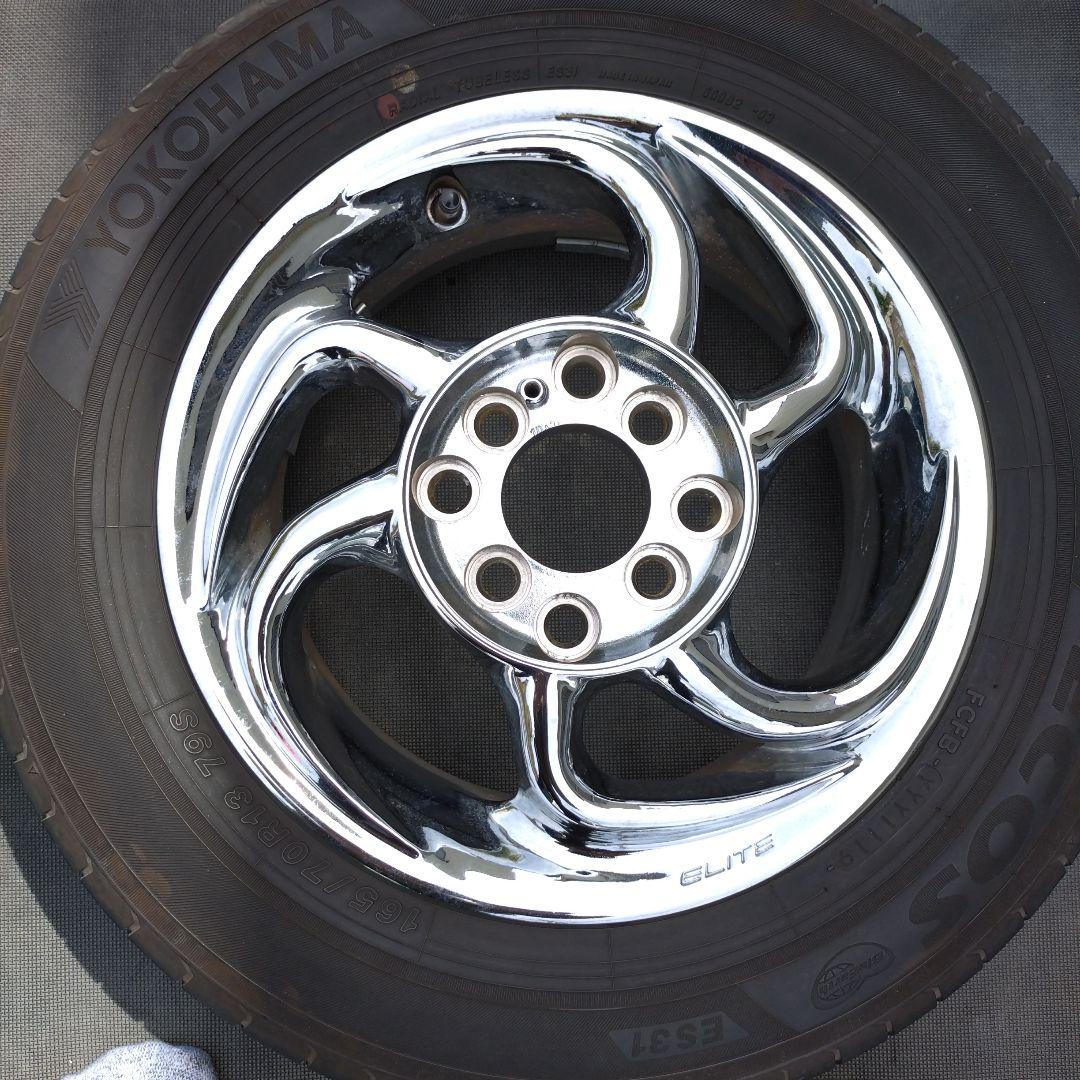 送料込み。美品メッキホール、エリートスコーピオン13インチタイヤ付き