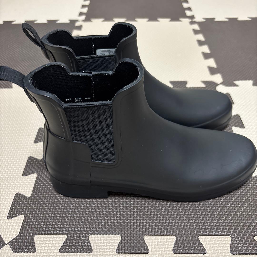 【美品】Hunter 24.5cm レインブーツ　サイドゴア