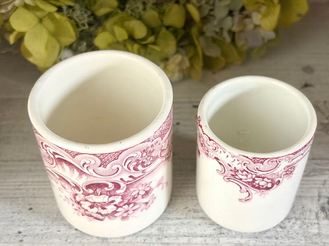 美品】 フランスアンティーク ポット 2個 BFK DAUPHIN ロカイユ