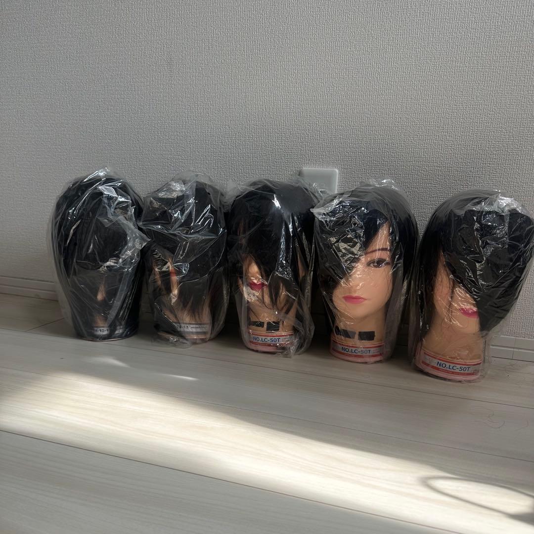 Na 美容師 国家試験用 カットウィッグ 5体セット カットウィッグ 美容師 マイスター 国家試験 練習 美容師国家試験 練習