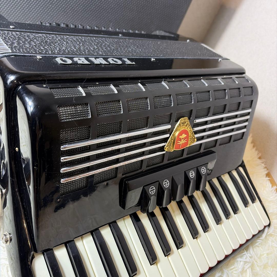 希少】オールブラック TOMBO トンボ アコーディオン T 48 ケース付