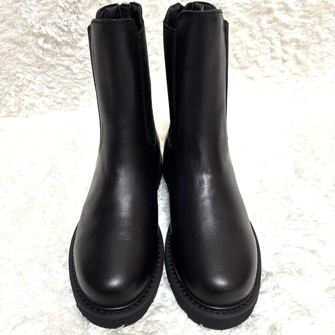 VINILO【ヴィニーロ】 サイドゴアブーツ ショート　ブラック 23.5cm