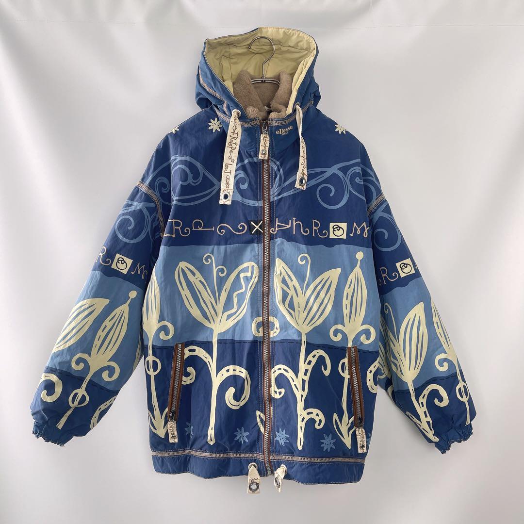 希少】90s ellese スキーウェア 裏ボア 中綿入り 上下 昭和レトロ