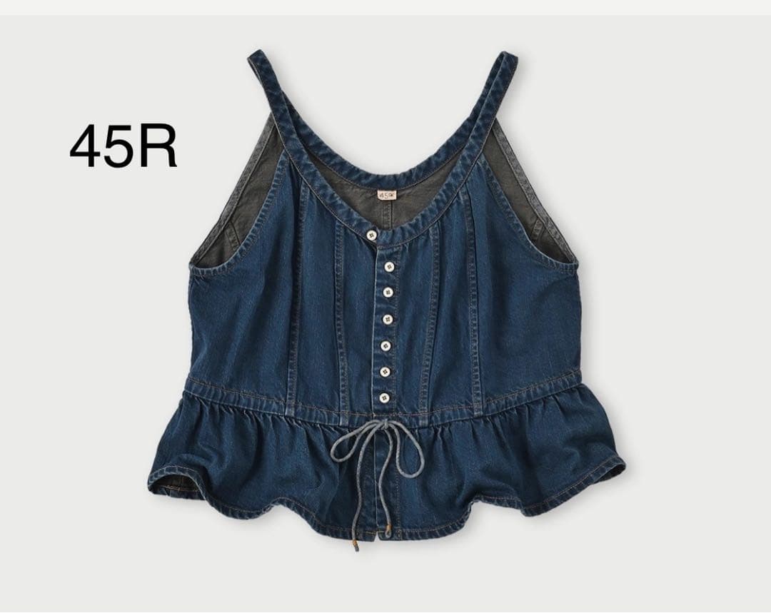 45R 大麦デニムのキャミソール（焦）　2024SS ¥30,800 45Rライ麦デニムの納戸納戸クロスビー5（一張羅）: WOMEN｜45R