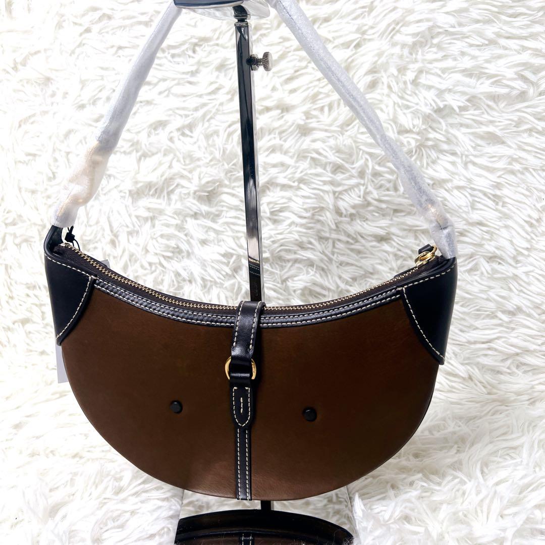 定価8万超え✨ラルフローレン ハーフムーン ワンショルダー レザー