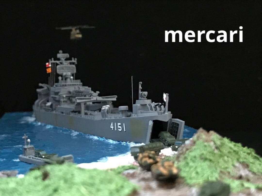 1／700 海上自衛隊輸送艦みうら LST-4151 ジオラマ仕上 1／700 LST