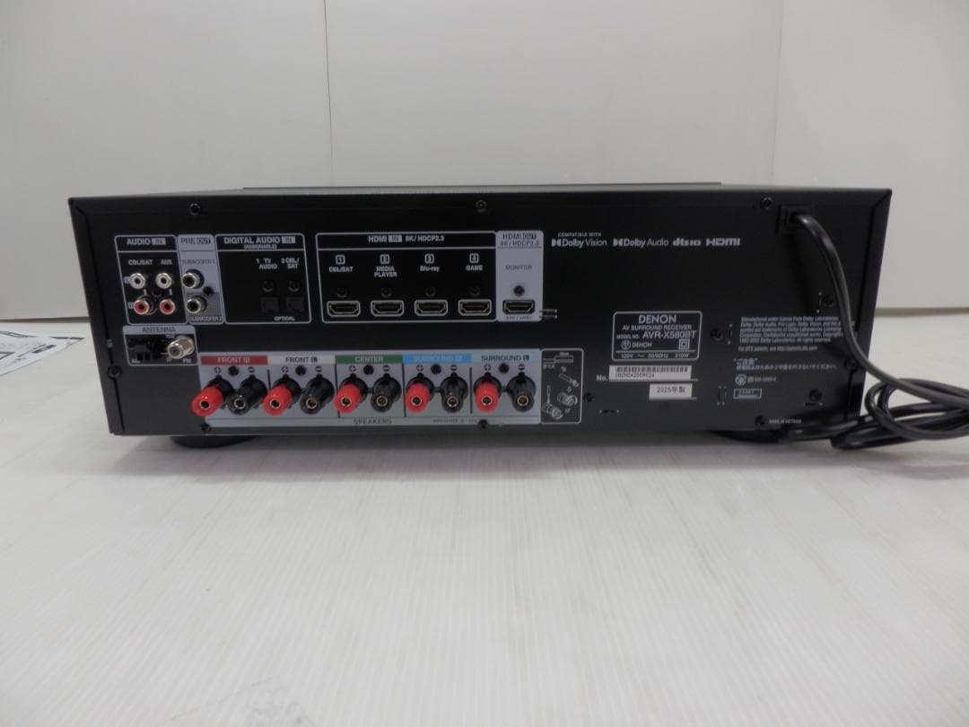 デノン 5.2CH AVサラウンドレシーバー AVRX580BTK アンプ ①