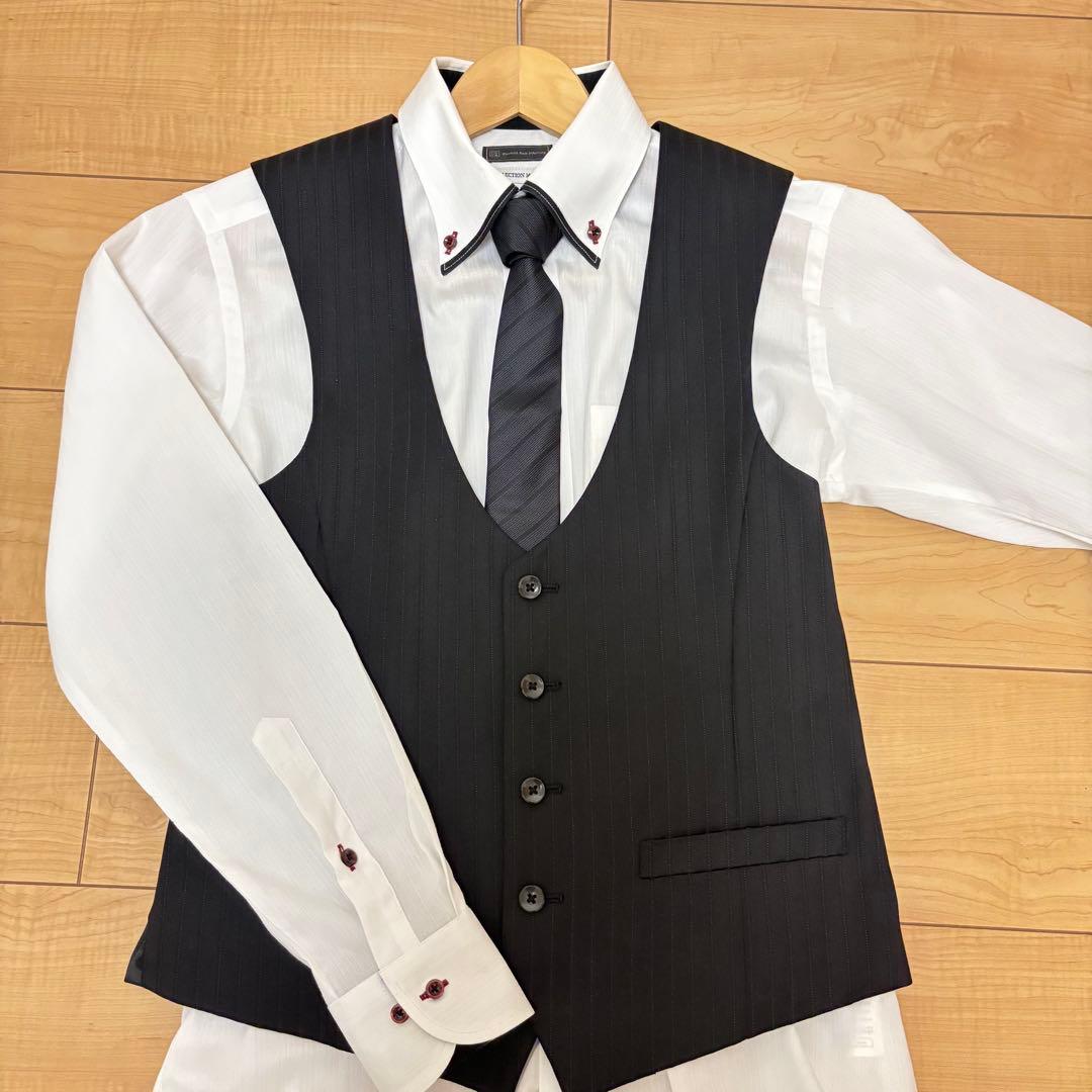 【美品】　P.S.FA スーツ6点セット　A5 成人式　シャツネクタイベルト付き