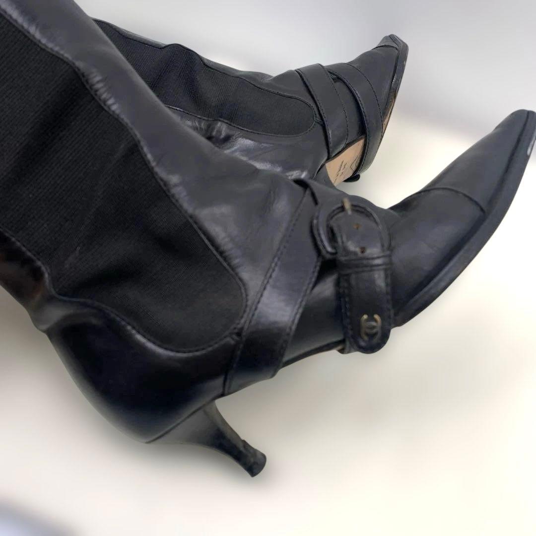 CHANEL シャネル サイズ表記「35C」22.5センチ程度 サイドゴアブーツ