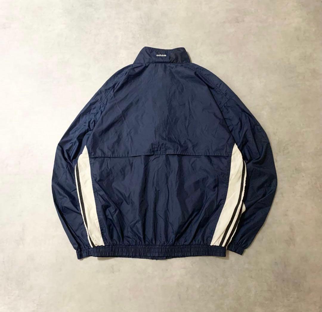 90sアディダス古着adidasナイロンジャケット刺繍ロゴネイビー - メルカリ