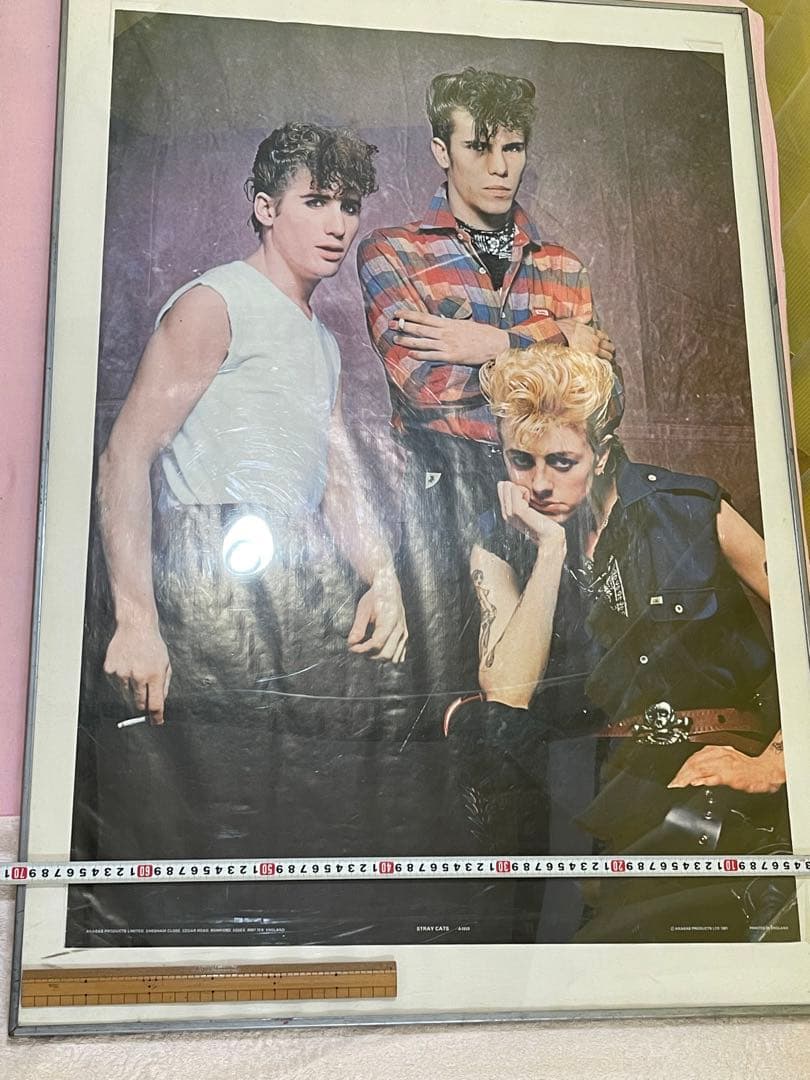 ロカビリーSTRAY CATSストレイ キャッツ 活動初期巨大ポスター62×89