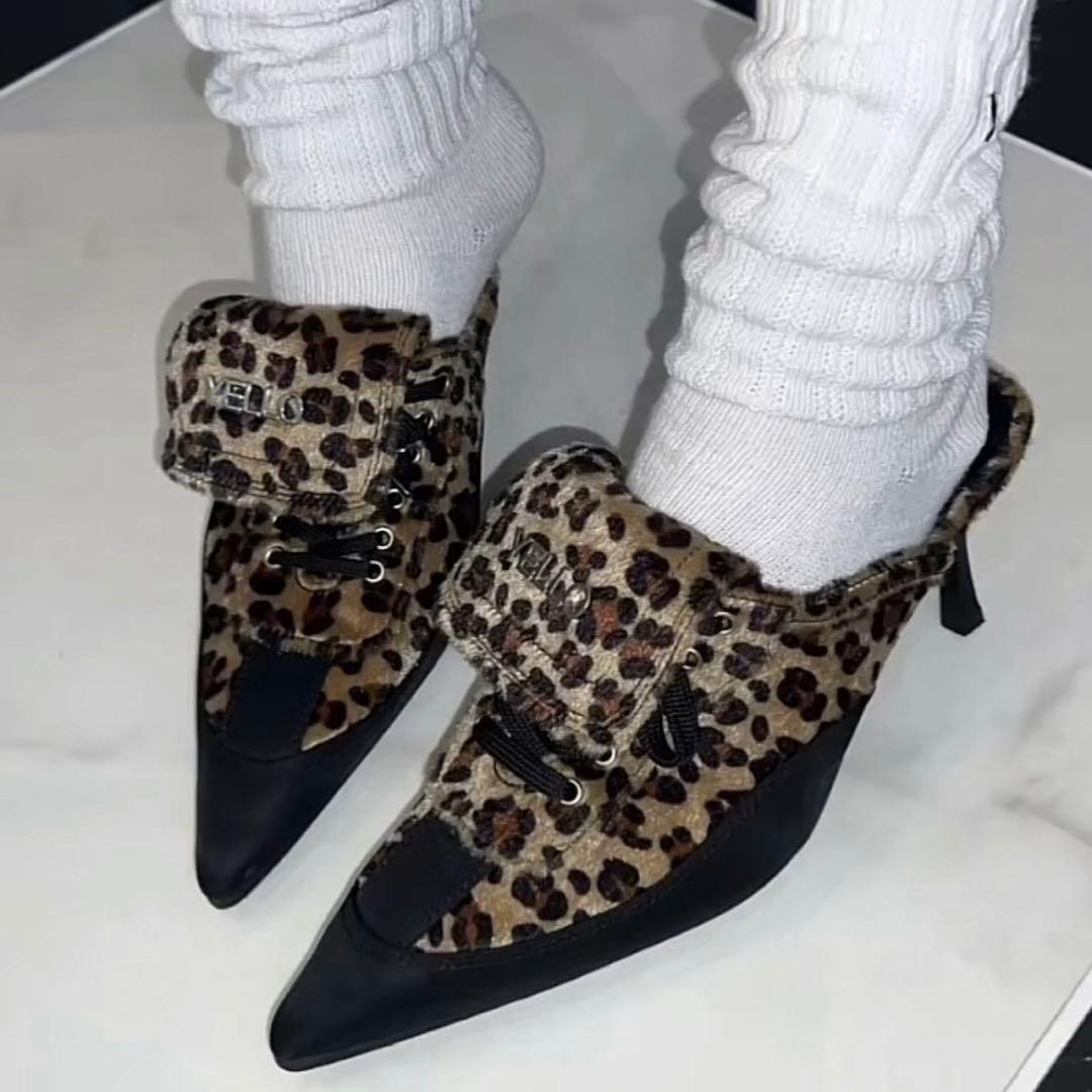 YELLO スニーカーヒール SNEAKER MULES ミュール レオパード - メルカリ