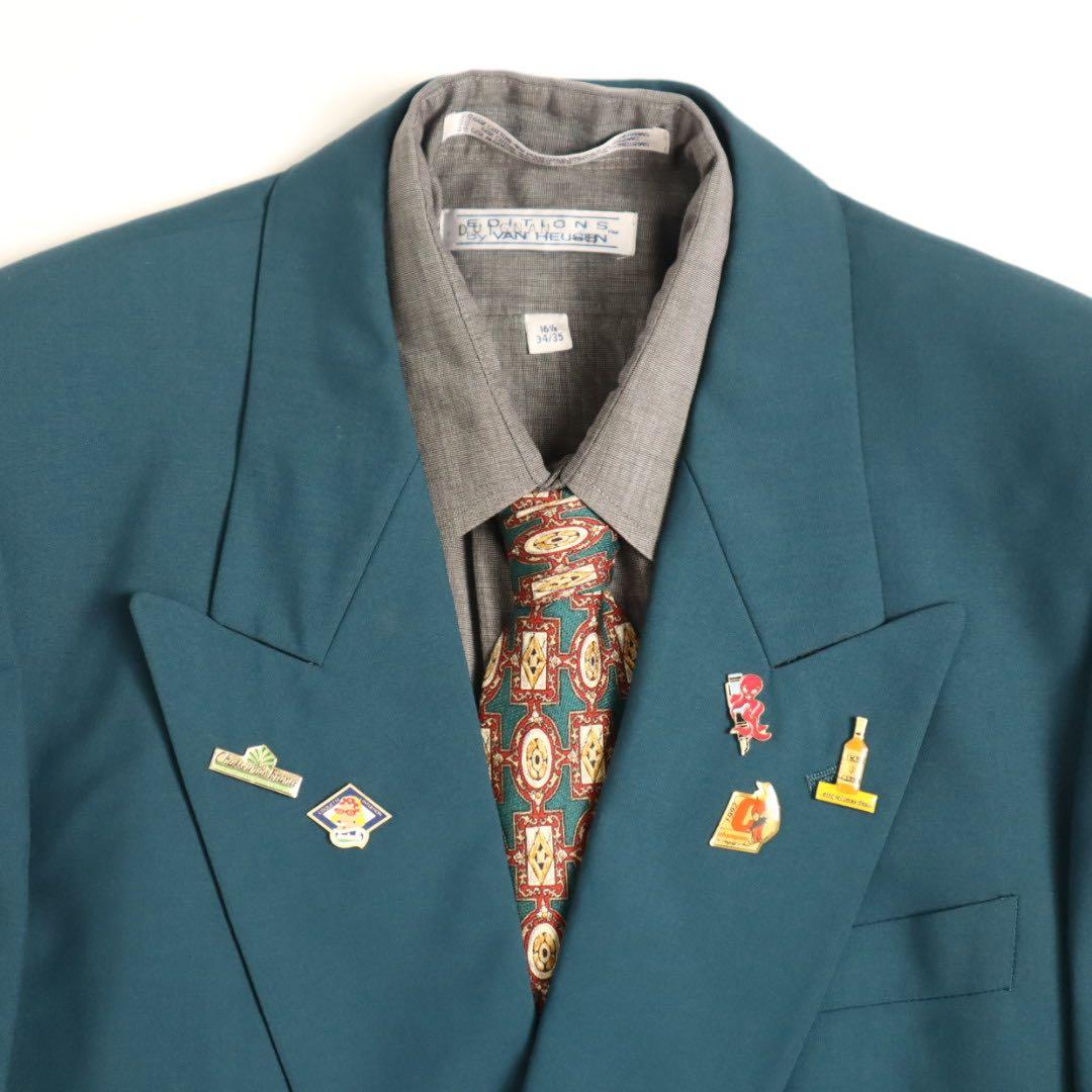 Vintage 80s 90s JUNMEN ダブル セットアップ ピンズ 水色