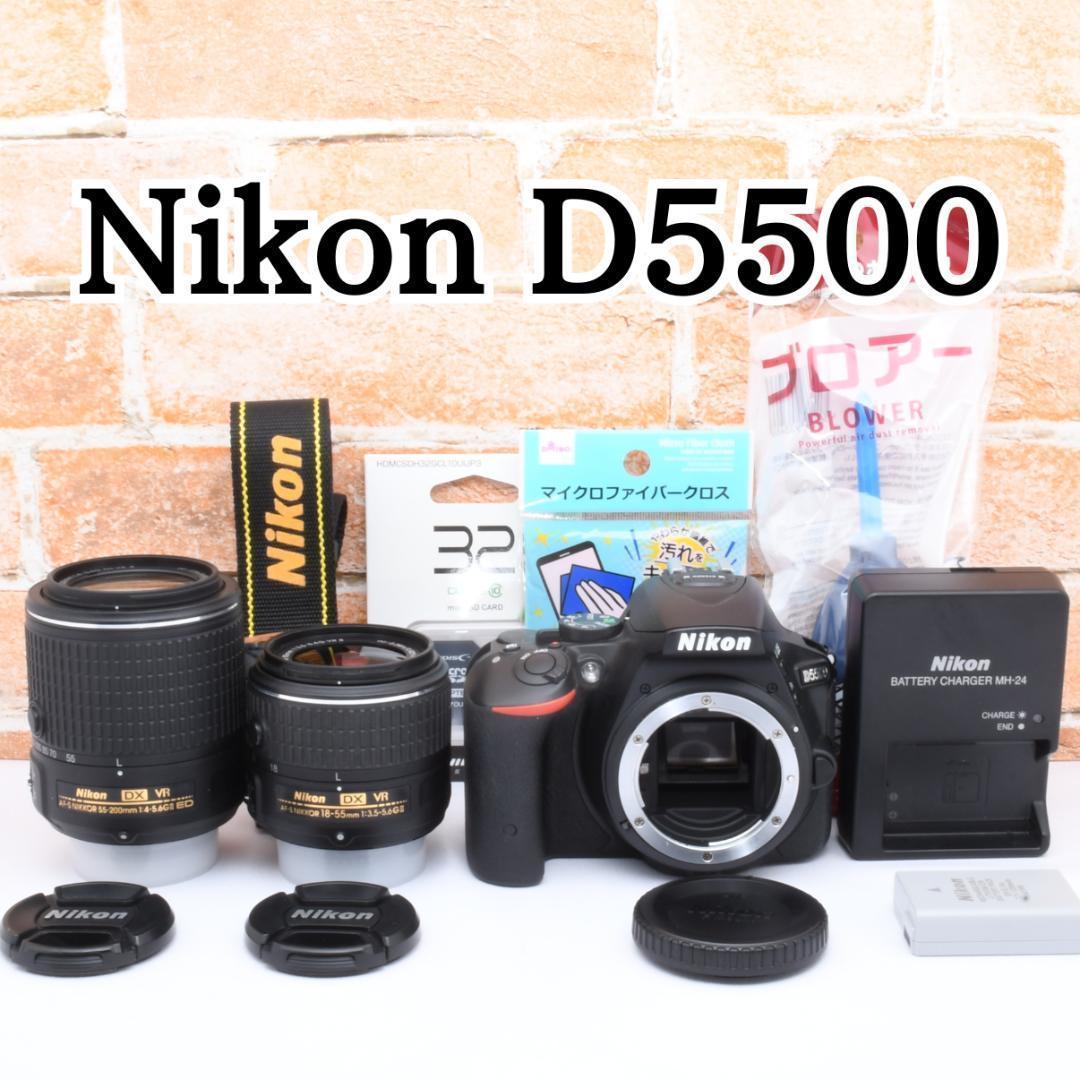 美品✨Nikon D5500✨Wi-Fi機能つき✨遠くも撮れる望遠レンズ - メルカリ