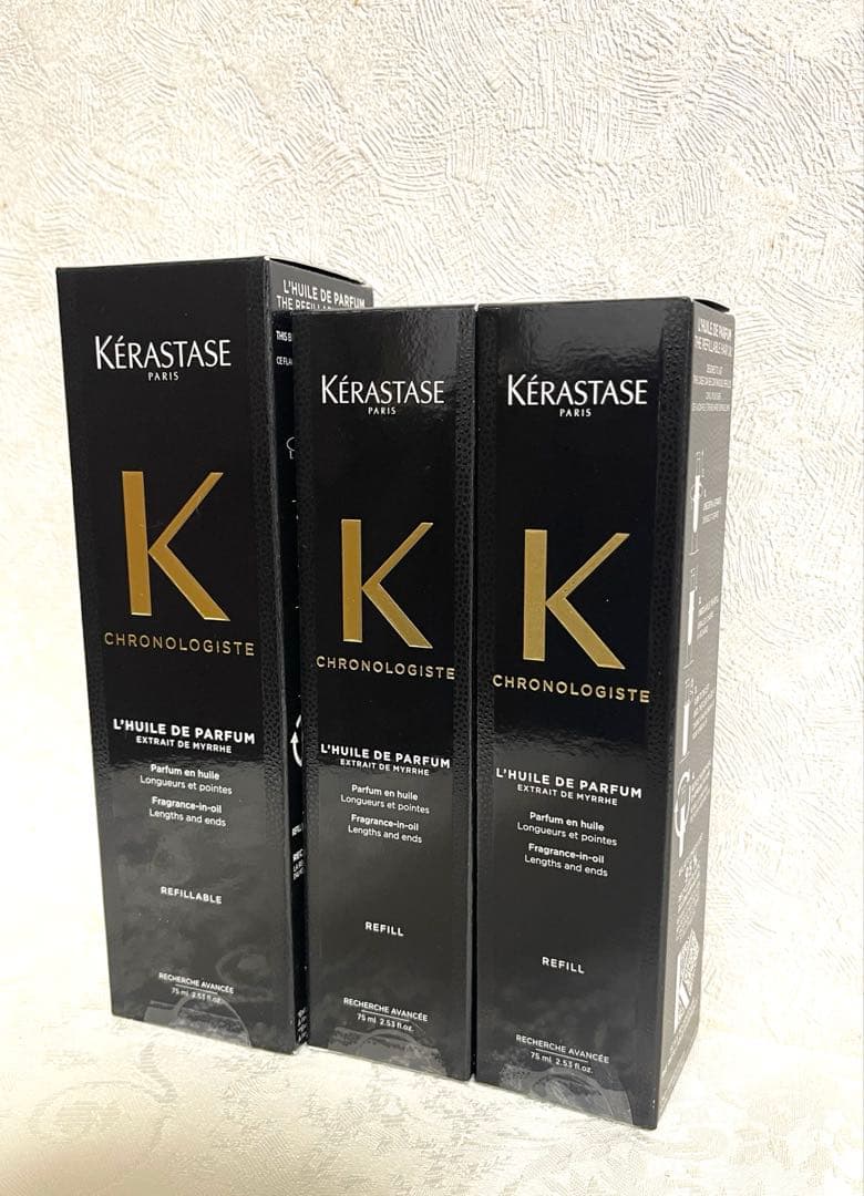 ケラスターゼ　クロノロジスト　本体1本　レフィル2本セット　ヘアトリートメント ケラスターゼ（KERASTASE PARIS） クロノロジスト オイルケアレフィル