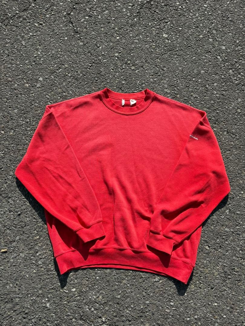 80's Champion 赤 クルーネック トレーナー - メルカリ