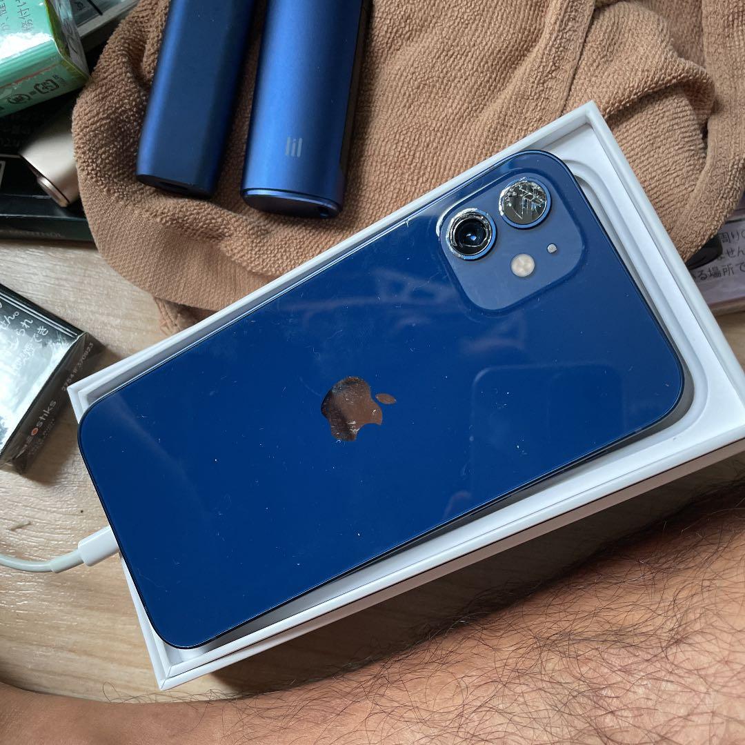 iPhone 12 ブルー 256 GB Softbank iPhone 12 256GB ブルー Softbank 白ロム 動作確認済 78%【全額返金