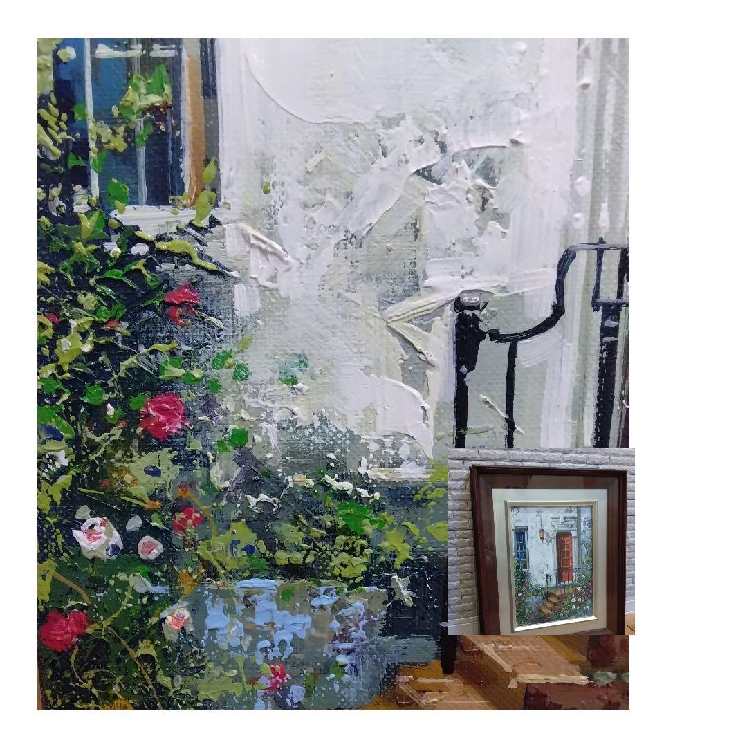 真作 原画 肉筆サイン 竹内敏彦油彩 洋画油彩 ヨーロッパ絵画 ドア油絵