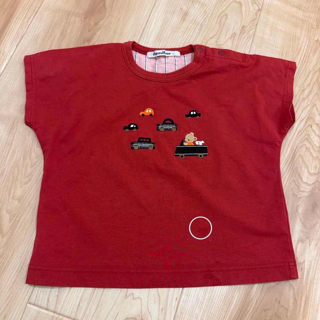 familiar 90cm 男の子 近年デザインのTシャツ3点セット キッズウェア