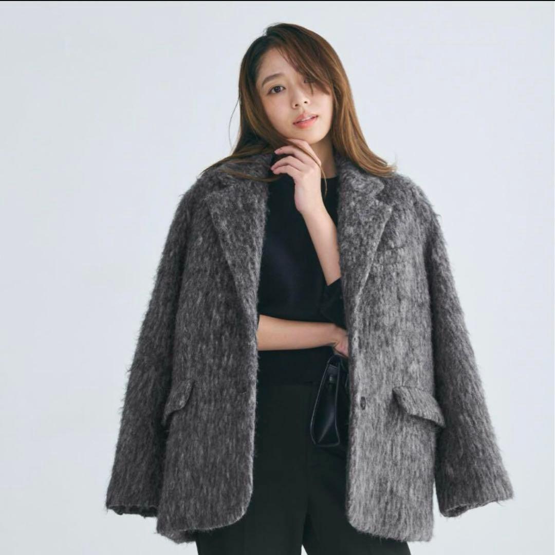 basement online モヘアシャギージャケットコート - メルカリ