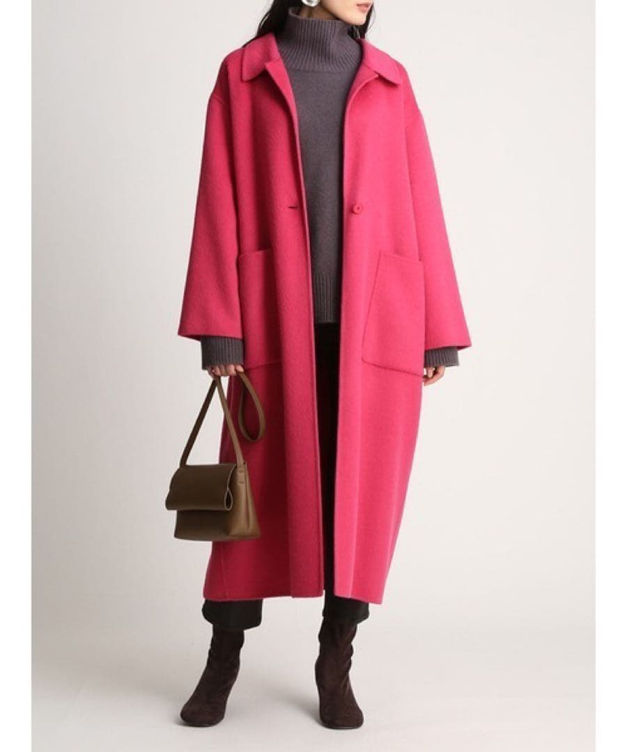 《新品タグ付き》ミラオーウェン 接結シャギーリーンシルエットコート