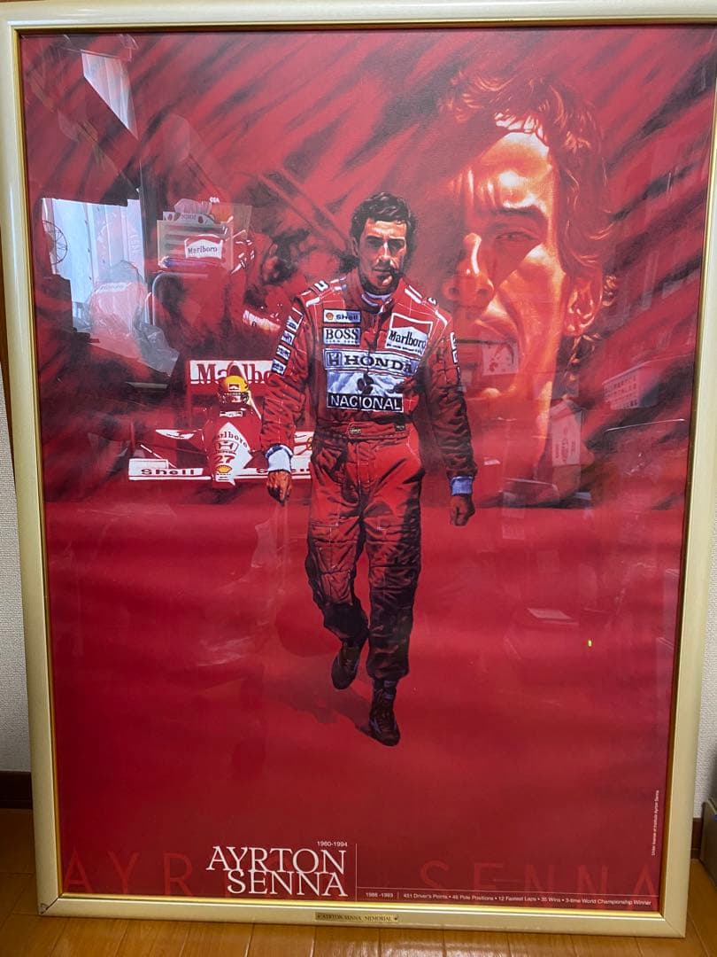 アイルトン・セナ特大ポスター(額入)AYRTON SENNA MEMORIAL Ayrton Senna アイルトン・セナ 特大 ポスター 約150x100cm 海外 F1