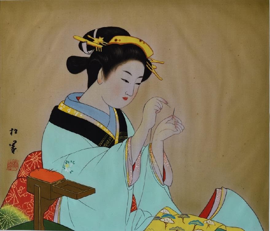 文化勲章受章作家 上村 松園 肉筆作品 - メルカリ