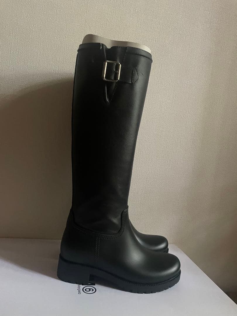 未使用】MM6 レインブーツ 36 ブラック ブーツ マルジェラ - メルカリ