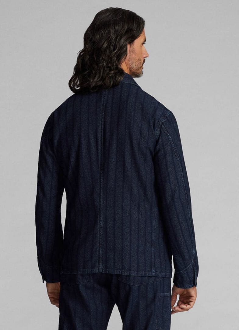 新品*RRL*インディゴ ストライプド ツイル シャツ ジャケット * XS